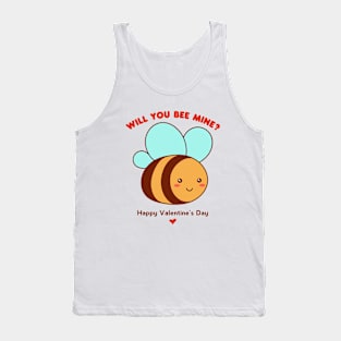 Will You Be Mine Cute Bee Pun Valentine's Day Tank Top